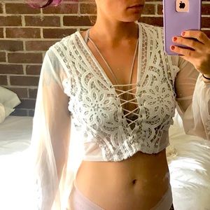 Sheer lace top